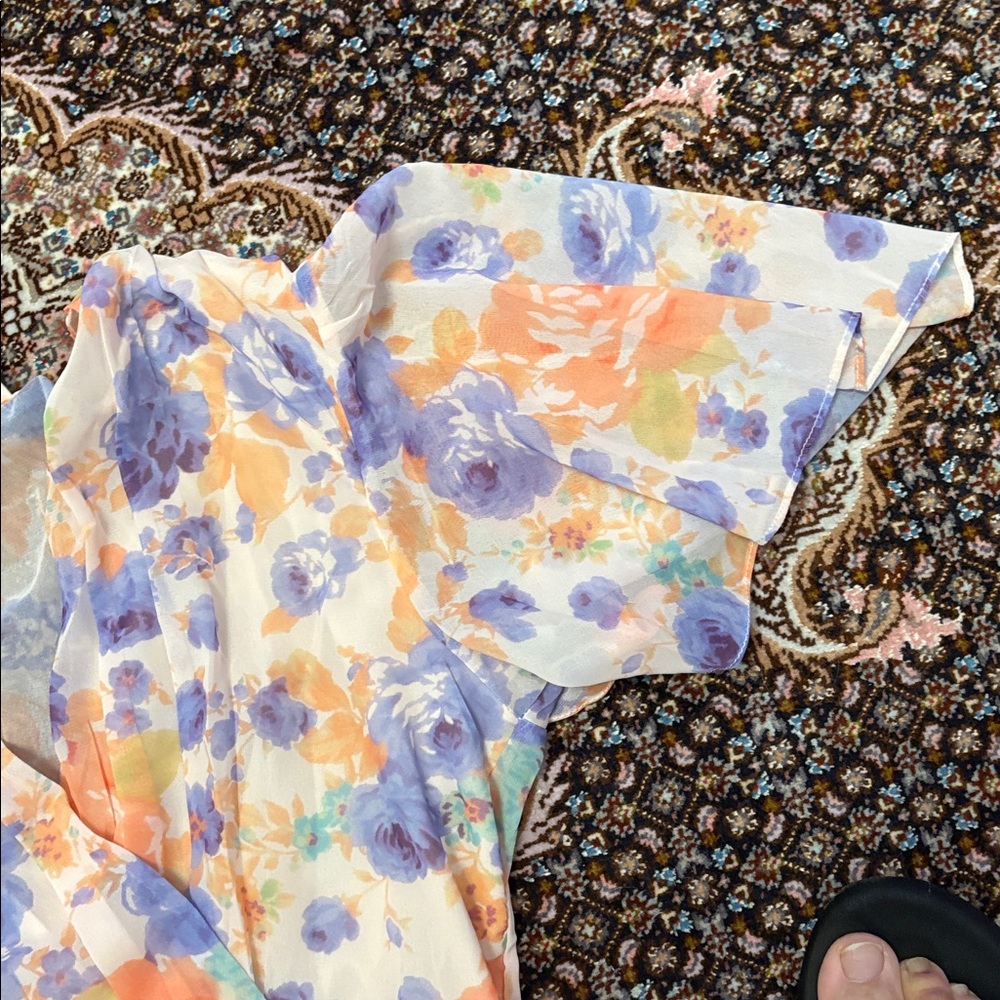 Zara Kids Floral Dress in Orange and Purple - Picture 5 of 9